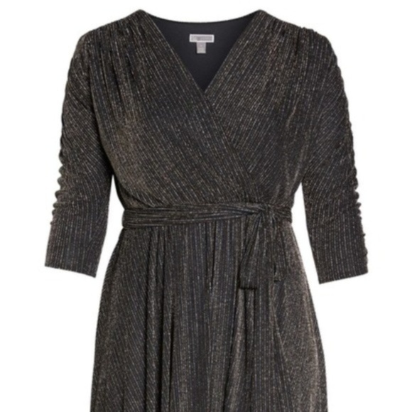 Chelsea28 Metallic Wrap Dress Plus Size 20W NWT - Picture 6 of 8